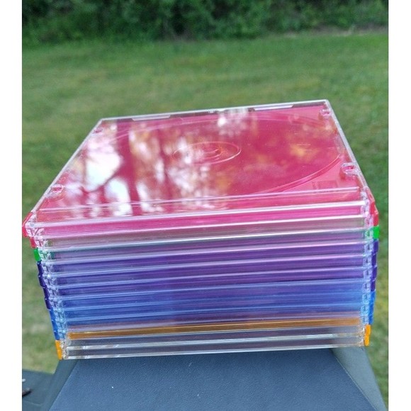 Lot of 12 Empty Slim Jewel Cases CD Music DVD Colors Plastic - Picture 1 of 7